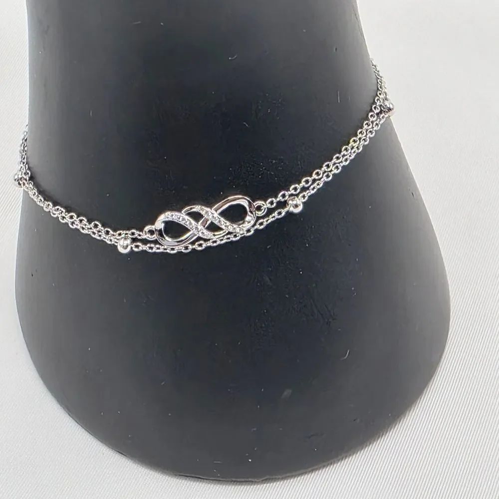 🩵⏭️NIB Sterling Silver Infinity Double Layer Bracelet - Picture 8 of 16